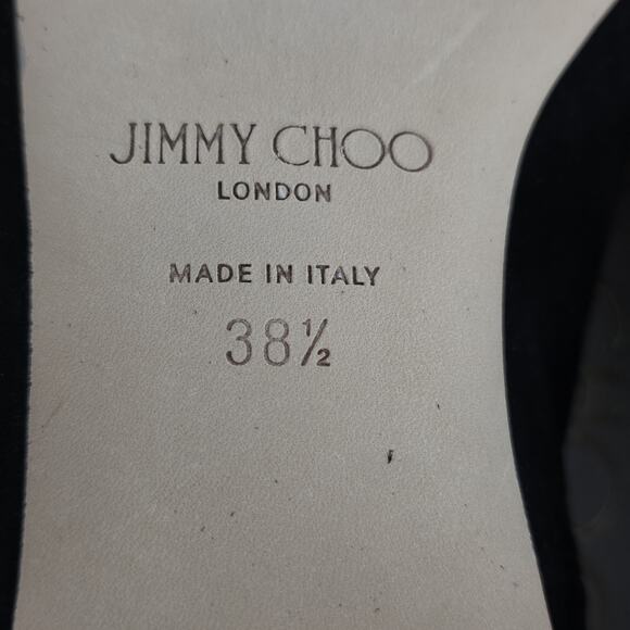 JIMMY CHOO Vernie Black Suede Lace Up Ballet Flat Shoes Size 38.5 - Picture 9 of 16